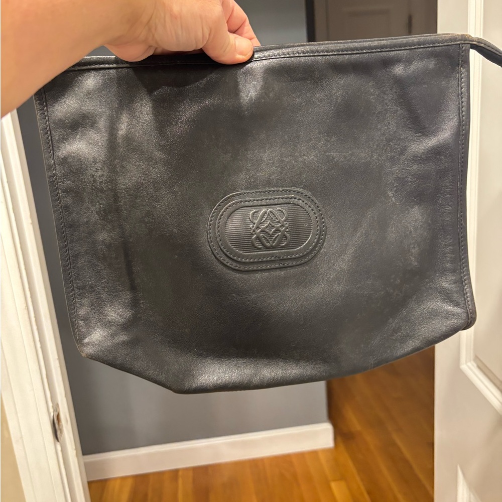 Vintage Loewe black Leather Pouch